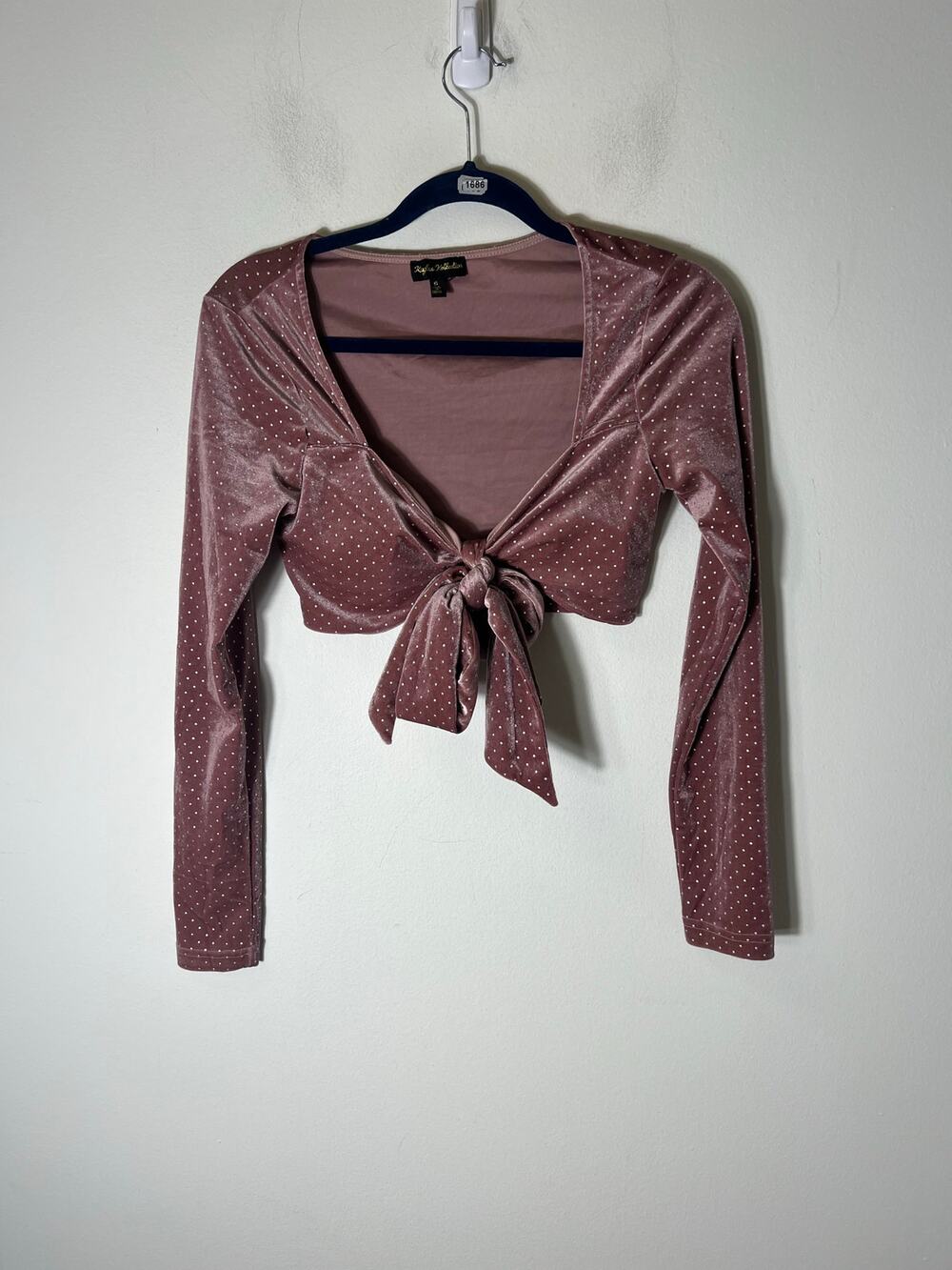 Kaylee Collection Mauve Cropped Top and Pants Set Sz S